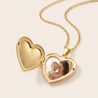 Thumbnail for Collier Médaillon Photo Coeur Floral