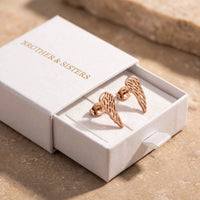 Thumbnail for The rose gold stud earrings in the Brother & Sisters gift box | SKU: 42008-rose-gold