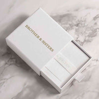 Thumbnail for Layla anklet in B&S signature white gift box with embossed pouch on marble — luxury packaging for women jewelry gifts