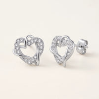 Thumbnail for Boucles d'oreilles coeur argent — photo produit sur fond blanc, argent | SKU: 4478648-platinum-plated-clear