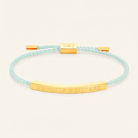 Thumbnail for Bracelet vert d'eau — photo produit sur fond blanc, or | SKU: lamenthe-g