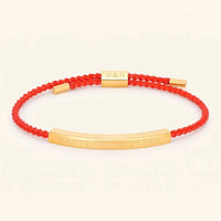 Thumbnail for Bracelet fil rouge — photo produit sur fond blanc, or | SKU: lamour-g