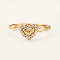 Thumbnail for Bague coeur — photo produit sur fond blanc, or | SKU: lecoeur