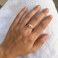 Thumbnail for Bague coeur — photo portée, taille réelle, or | SKU: lecoeur