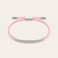 Thumbnail for Bracelet cordon rose — photo produit sur fond blanc, argent | SKU: lecorail-wg