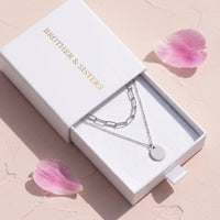 Thumbnail for Collier double rang — dans l'écrin cadeau, argent | SKU: le-tendance-wg