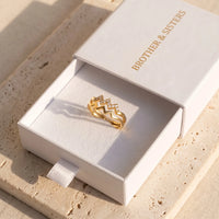 Thumbnail for Bague ouverte — dans l'écrin cadeau, or | SKU: lezigzag