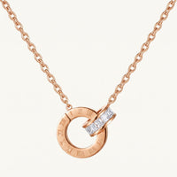 Thumbnail for Collier anneaux entrelacés — photo produit sur fond blanc, or rose | SKU: 25535378-rose-gold