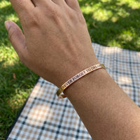 Thumbnail for Bracelet message — photo portée, taille réelle, or rose | SKU: nftd-rg