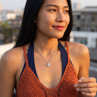 Thumbnail for Collier zircon — photo portée, argent | SKU: 505744