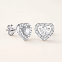 Thumbnail for Boucles d'oreilles coeur — photo produit sur fond blanc, argent | SKU: 1953493