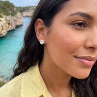 Thumbnail for Boucles d'oreilles ovales — photo portée en escapade, argent | SKU: 6306968-white