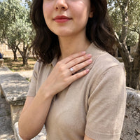 Thumbnail for Bague octogonale — photo portée, geste du quotidien, or rose | SKU: 346060-4.5-rose-gold