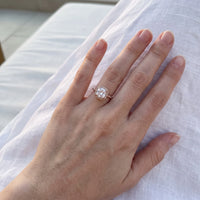 Thumbnail for Bague coussin — photo portée, taille réelle, or rose | SKU: 497131-4.5-rose-gold