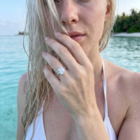 Thumbnail for Bague halo — photo portée dans l'eau, waterproof, argent | SKU: 497131-4.5-silver