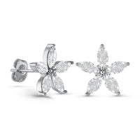 Thumbnail for Boucles d'oreilles fleur — photo produit sur fond blanc, argent