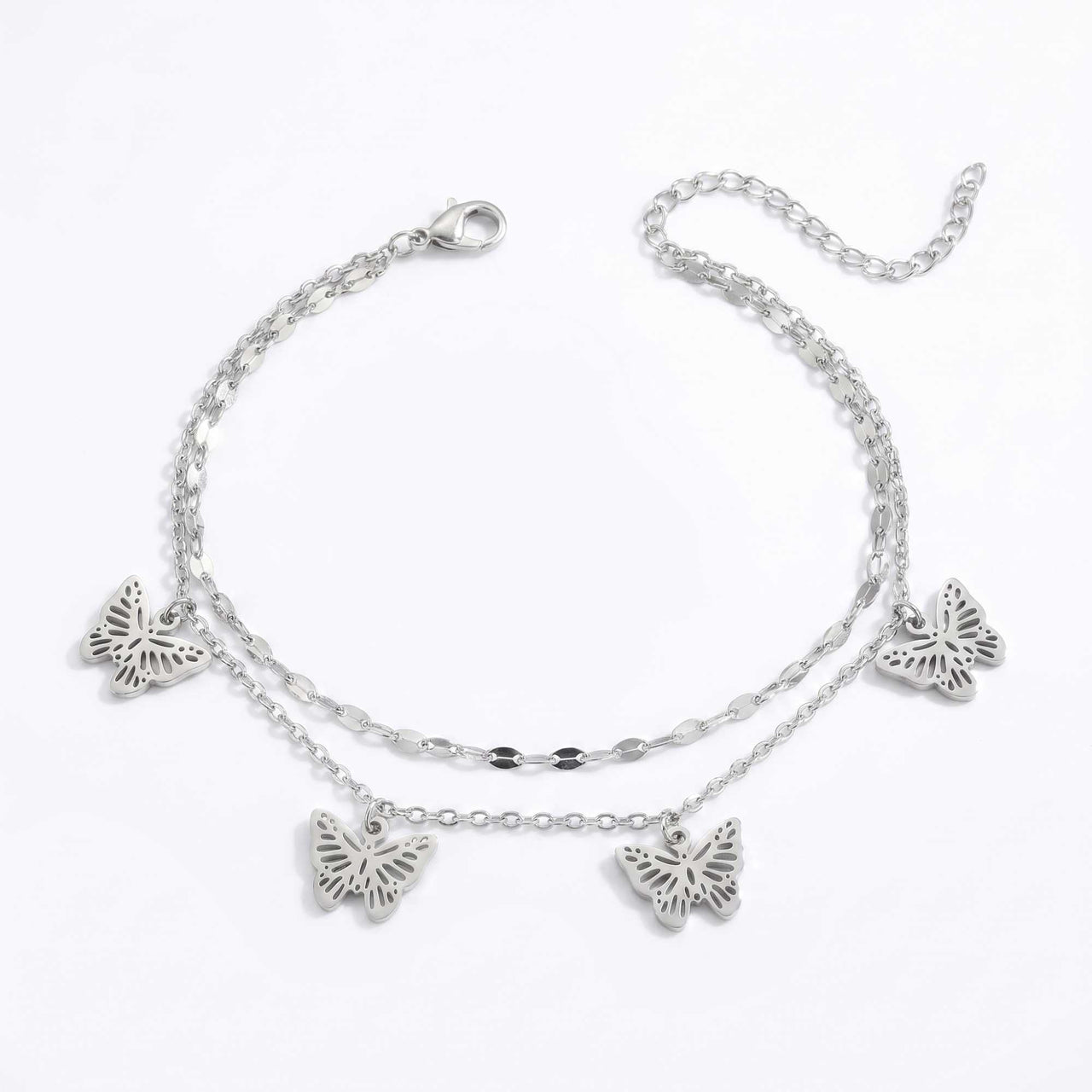 Chaîne de Cheville Papillon Double Rang