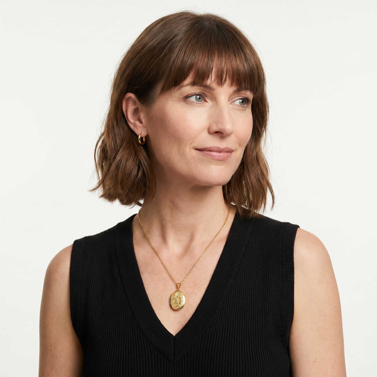 Collier Médaillon Photo Floral