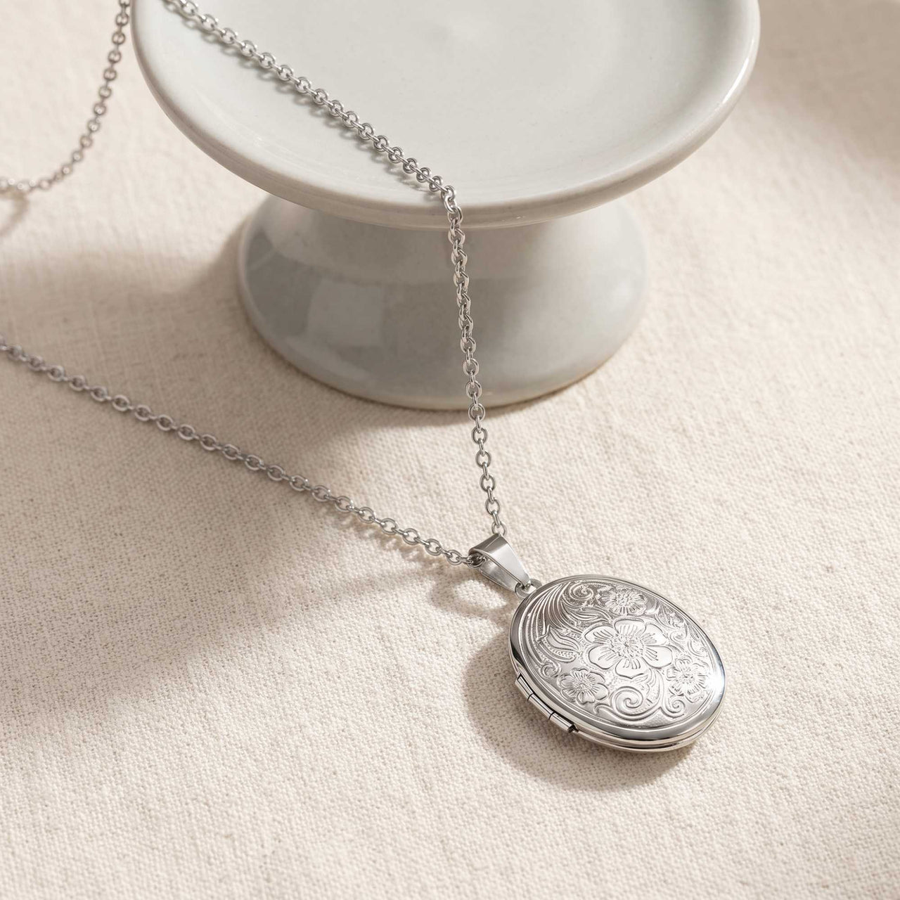 Collier Médaillon Photo Floral