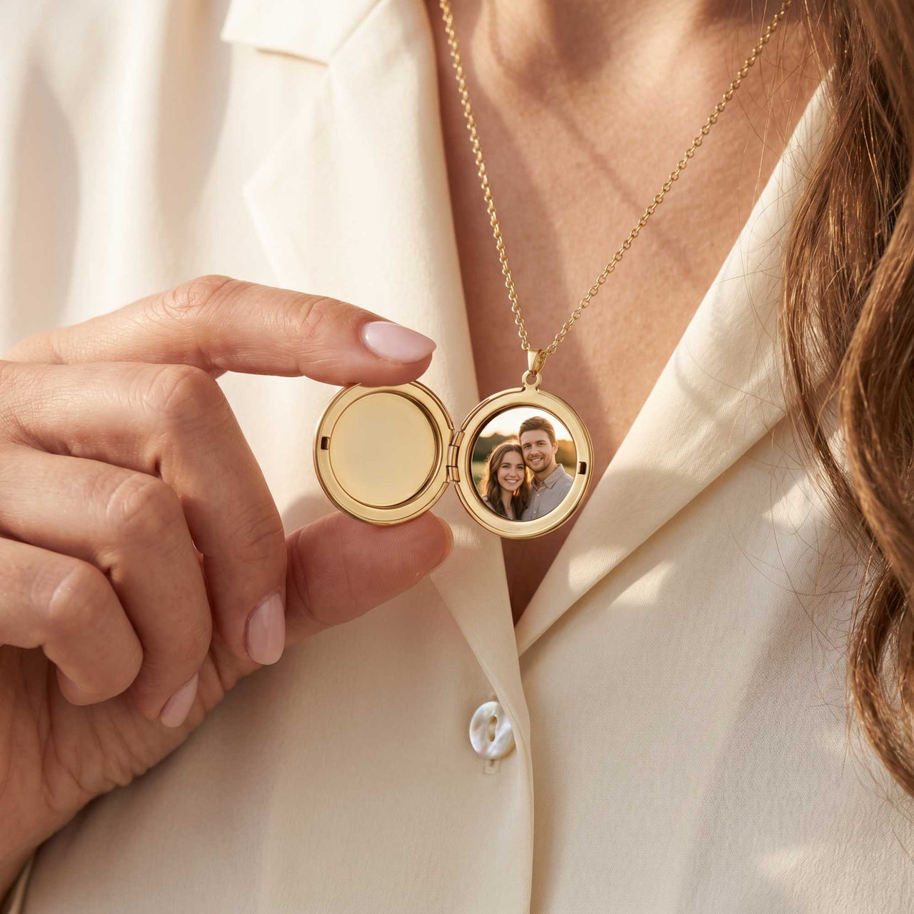Collier Médaillon Photo Rond