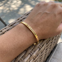Thumbnail for Bracelet message — photo portée, taille réelle, or | SKU: 2020s-g