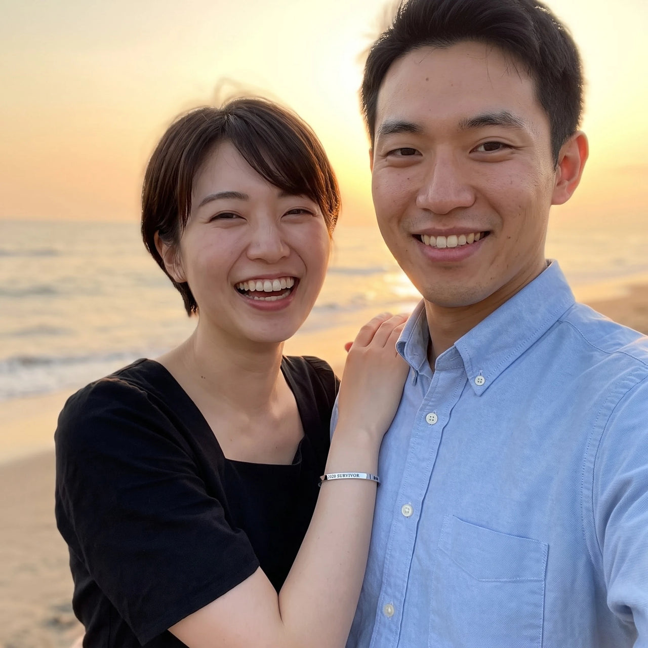 Bracelet jonc — photo en couple, argent | SKU: 2020s-wg