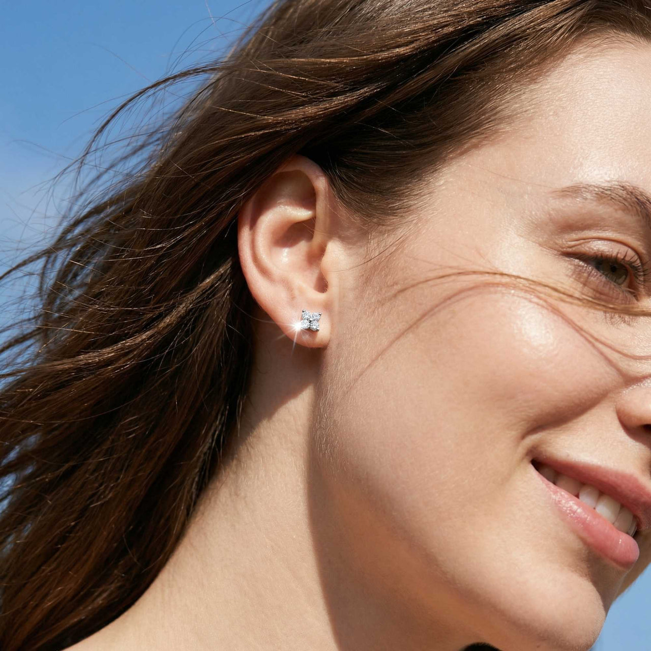 Boucles d'Oreilles Fleur Cristal