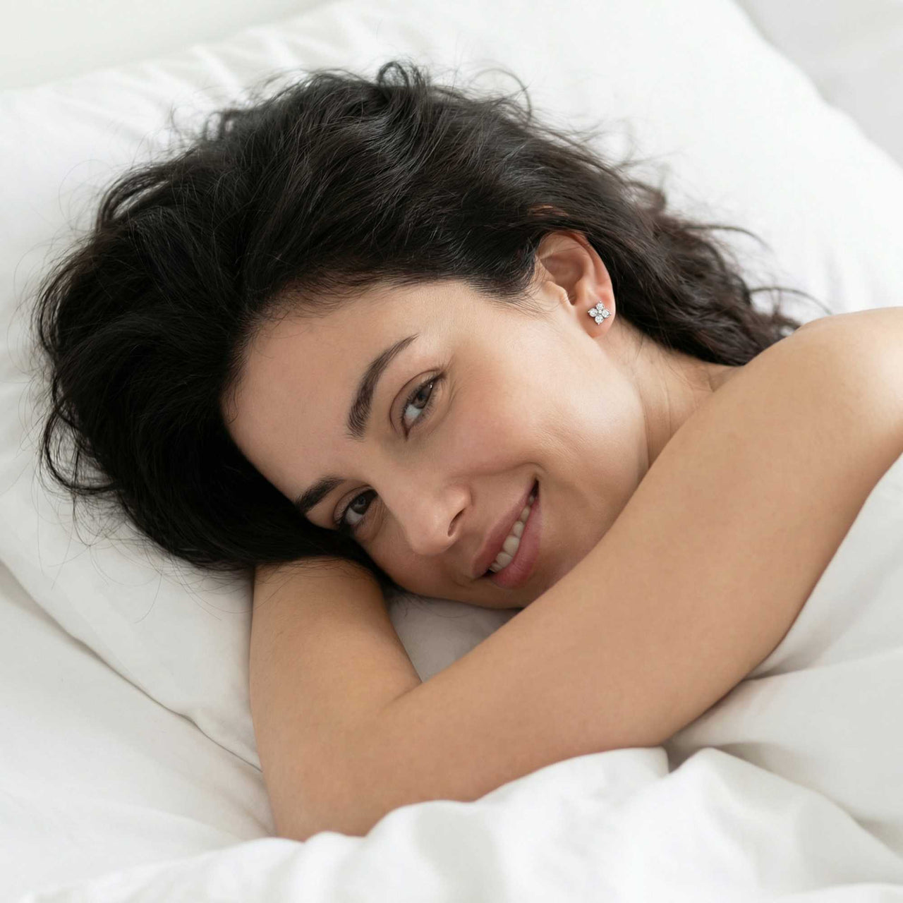 Boucles d'Oreilles Fleur Cristal