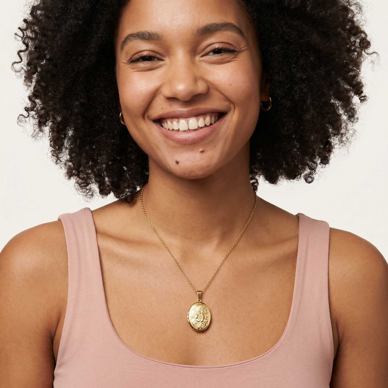 Collier Médaillon Photo Floral