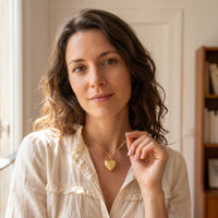 Thumbnail for Collier Médaillon Photo Coeur Floral