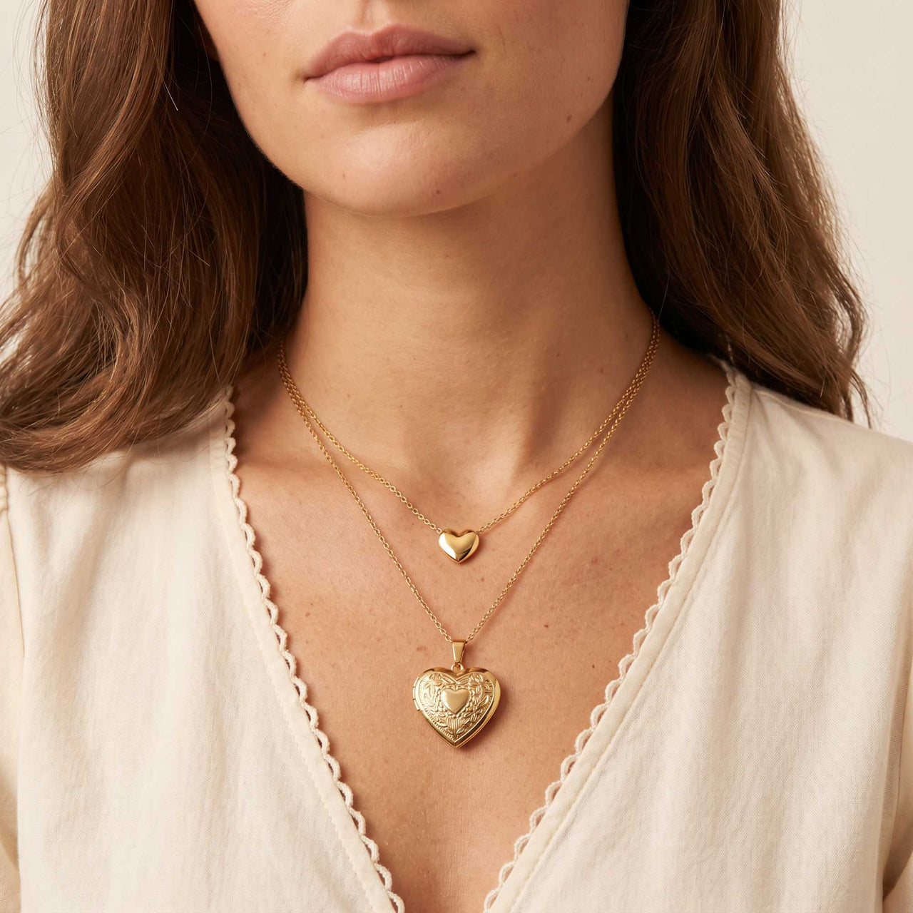 Collier Médaillon Photo Coeur Floral