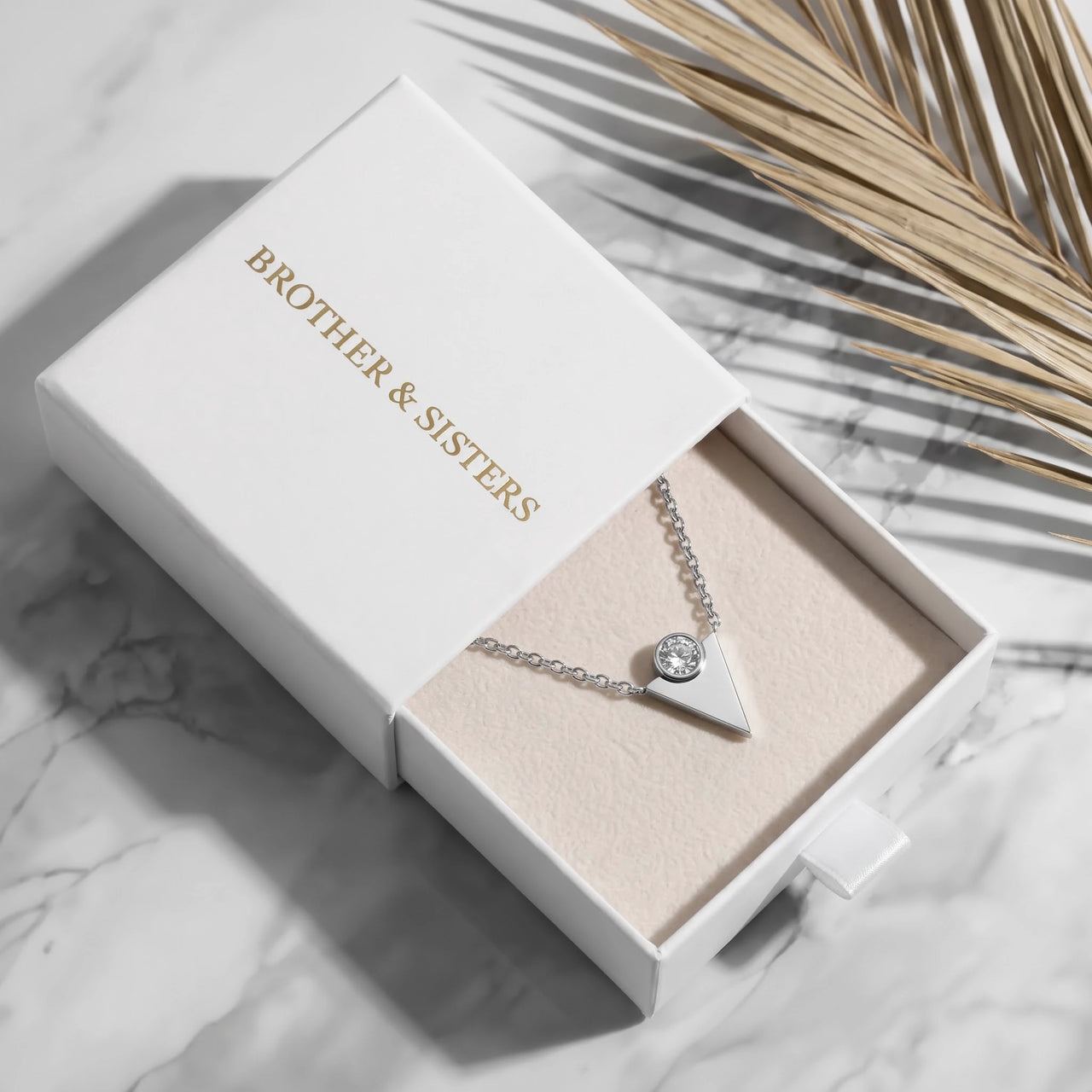 Collier acier inoxydable femme — dans l'écrin cadeau, argent | SKU: 18048714-rhodium-plated