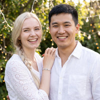 Thumbnail for Bracelet fleur — photo en couple, argent | SKU: 422177-white-gold-XS-S
