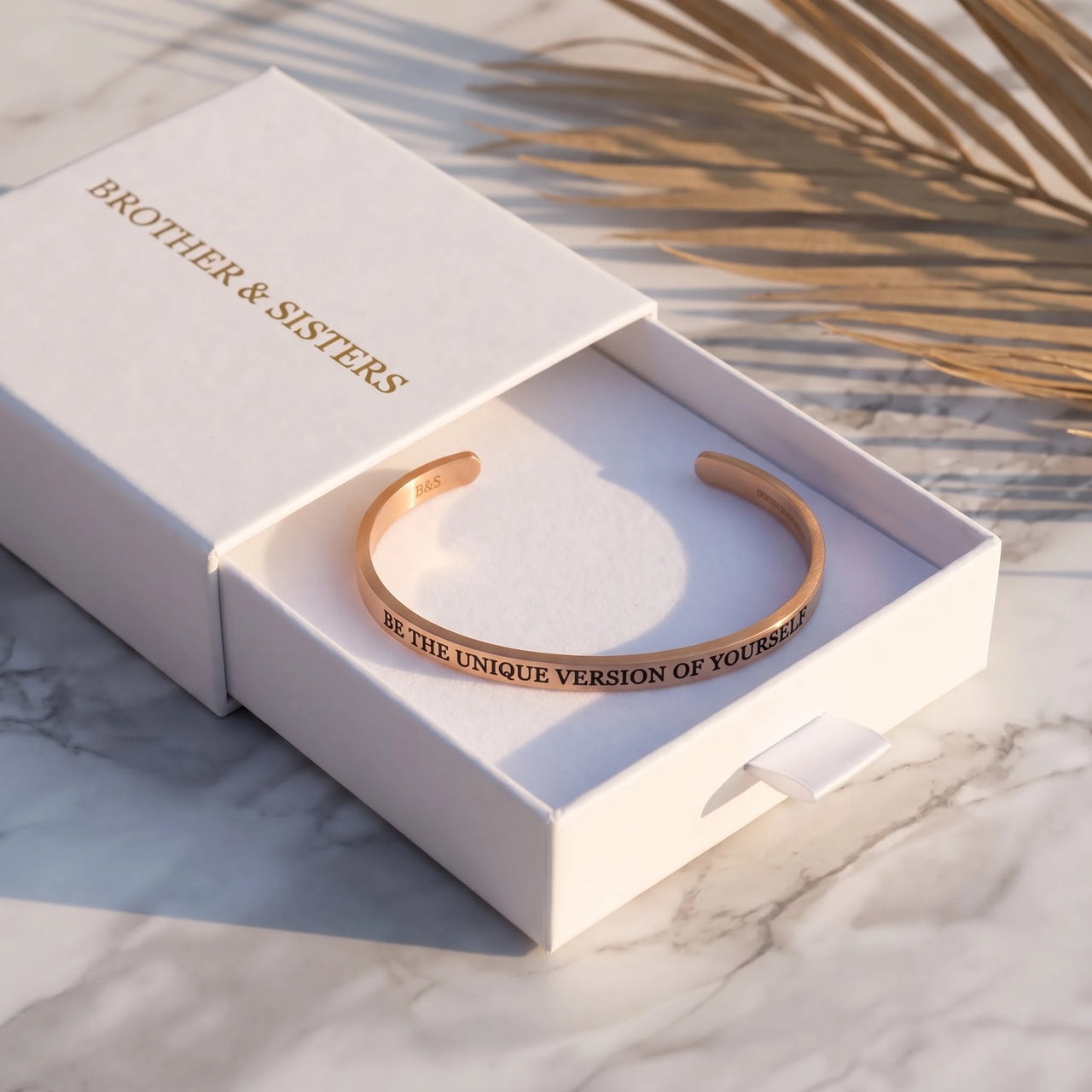 Bracelet citation — dans l'écrin cadeau, or rose | SKU: btuvoy-rg