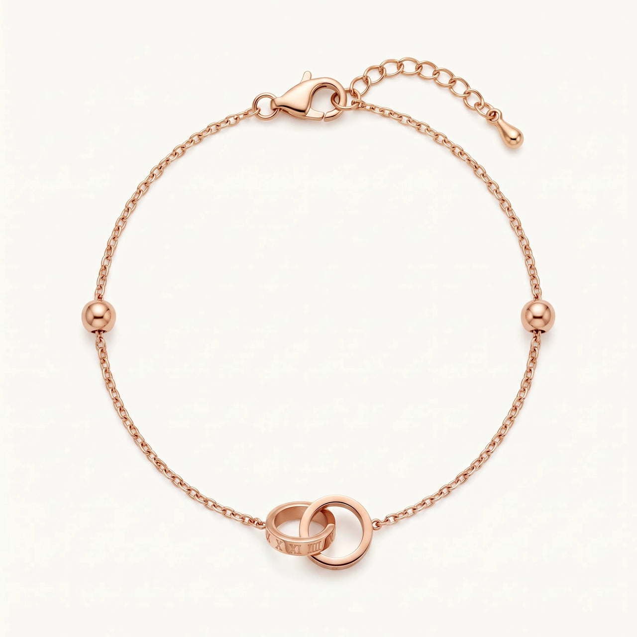 Bracelet with Joined Rings, rose gold bracelet | SKU: 25535339-rose-gold