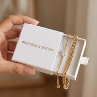 Thumbnail for Heart Bond Matching Bracelet Set by Brother & Sisters in gold gift box