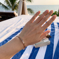 Thumbnail for Bracelet message — photo portée, taille réelle, or rose | SKU: 7220397-rose-gold-plated