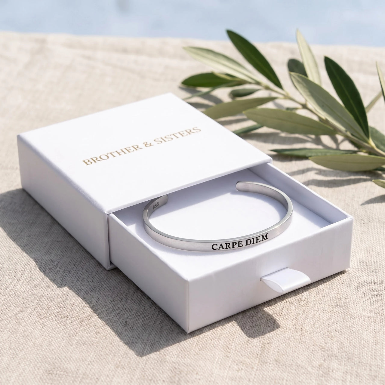 Bracelet carpe diem — dans l'écrin cadeau, argent | SKU: cp-rg