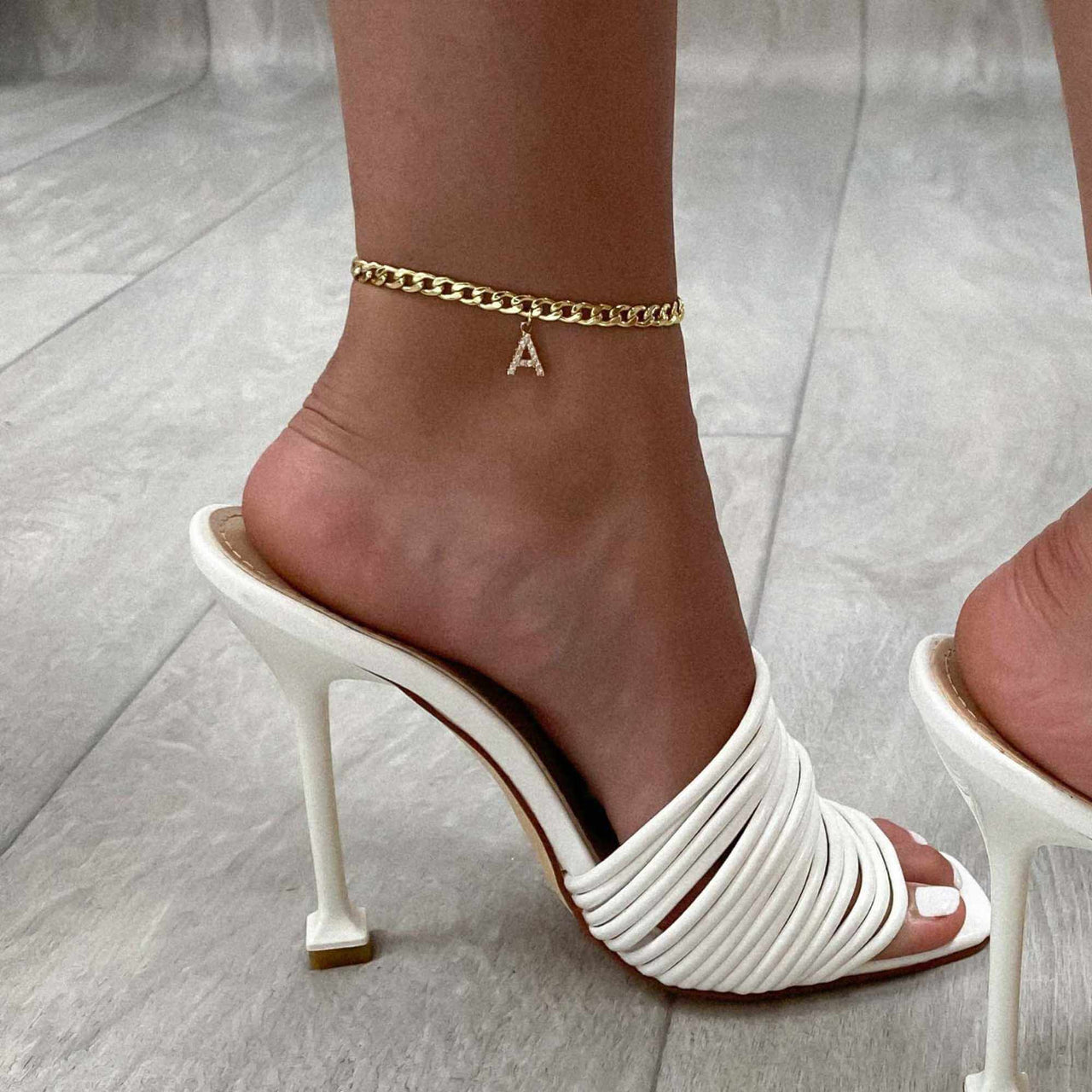 Gold Initial Anklet - Ankle Bracelet - Anklet for Women - Gold Leg Bracelet Anklet Brother & Sisters