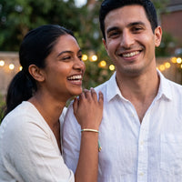 Thumbnail for Bracelet vert d'eau — photo en couple, or | SKU: lamenthe-g