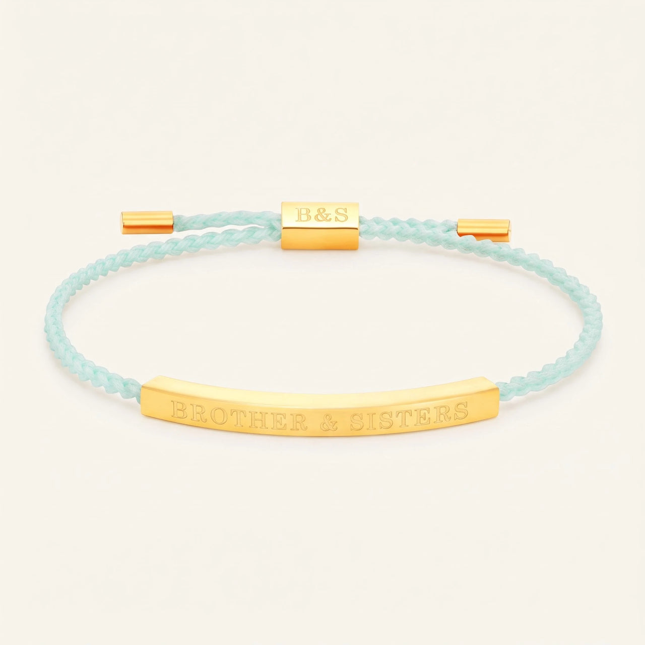 Bracelet vert d'eau — photo produit sur fond blanc, or | SKU: lamenthe-g