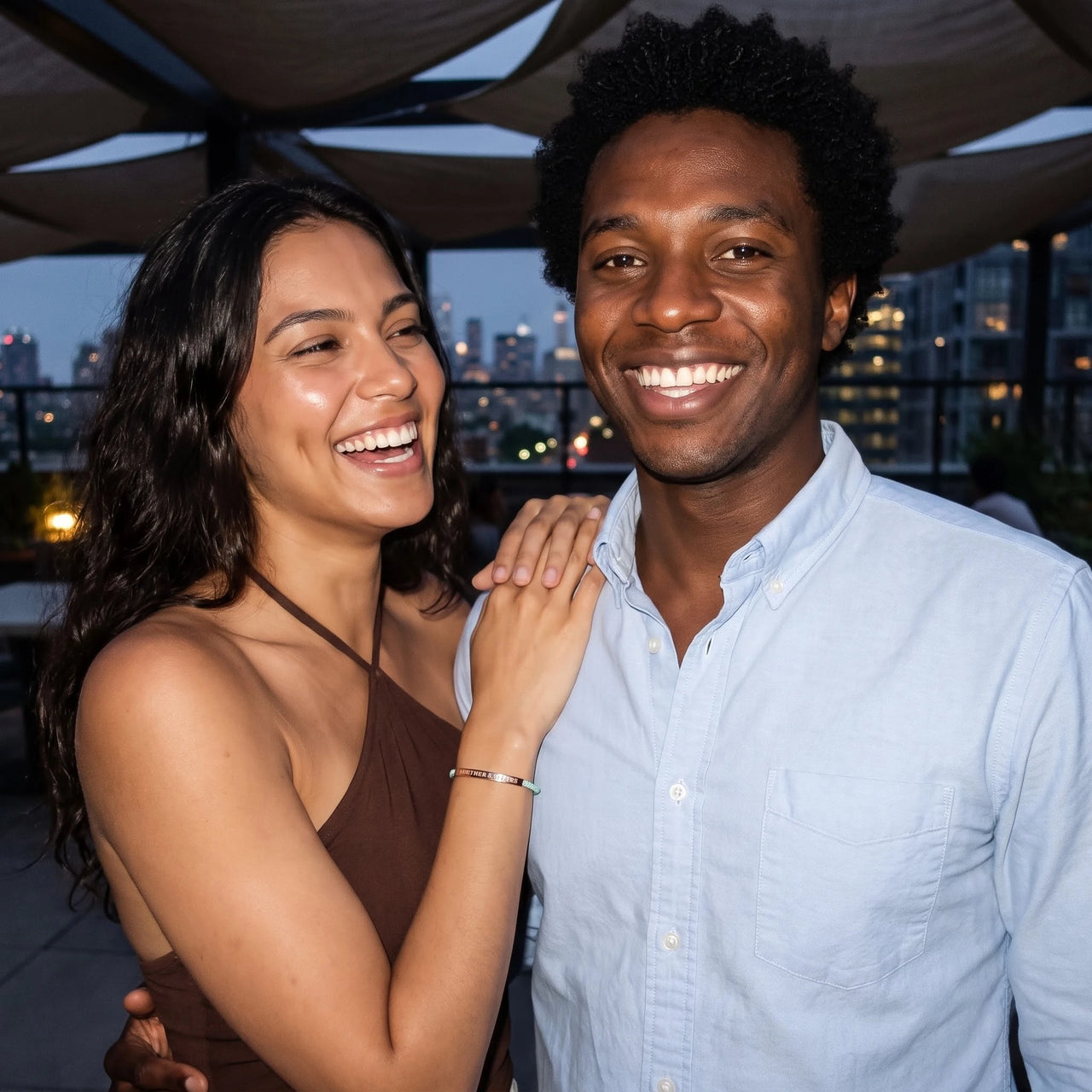 Bracelet cordon — photo en couple, or rose | SKU: lamenthe-rg