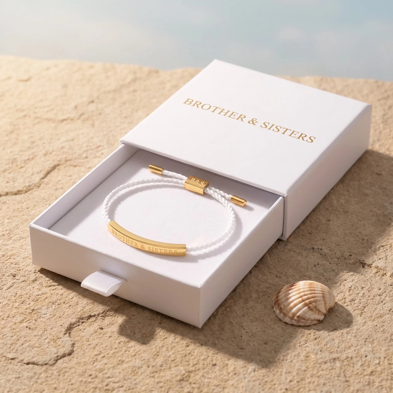 Bracelet blanc — dans l'écrin cadeau, or | SKU: laperle-g
