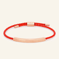 Thumbnail for Bracelet cordon rouge — photo produit sur fond blanc, or rose | SKU: lamour-rg