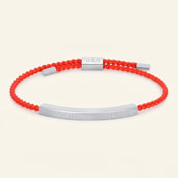 Thumbnail for Bracelet rouge — photo produit sur fond blanc, argent | SKU: lamour-wg