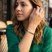 Thumbnail for Bracelet cordon — photo portée, geste du quotidien, argent | SKU: lamour-wg