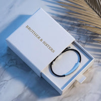 Thumbnail for Bracelet noir — dans l'écrin cadeau, argent | SKU: lecaviar-wg