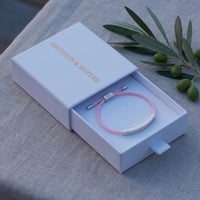Thumbnail for Bracelet cordon rose — dans l'écrin cadeau, argent | SKU: lecorail-wg