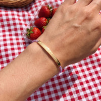 Thumbnail for Bracelet tressé — photo portée, taille réelle, or | SKU: lemauve-g