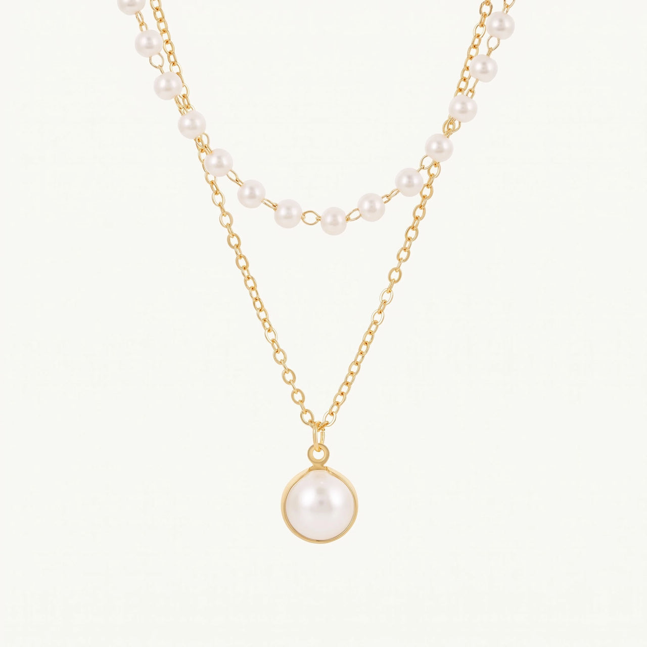 Collier perles — photo produit sur fond blanc, or | SKU: lepure
